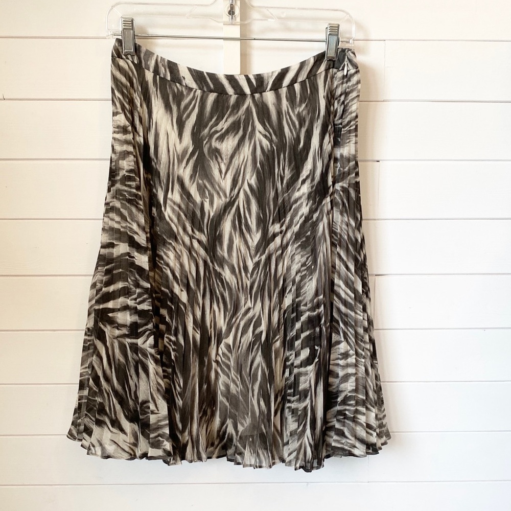 Talbots animal print pleated midi skirt